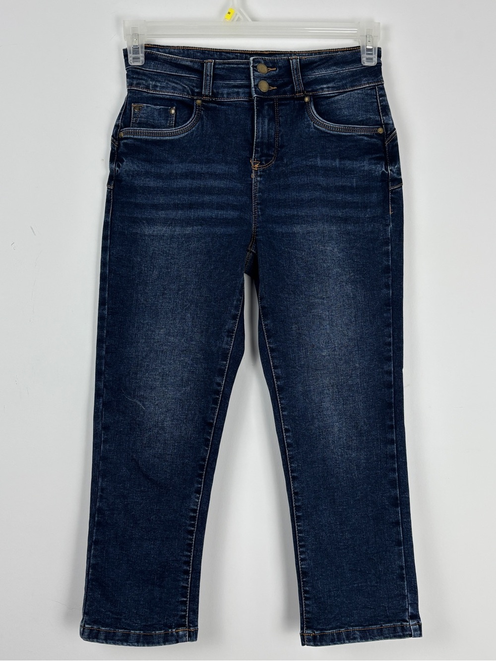 Suko Jeans Dark Wash Capri Denim Mid-High Rise Stretch Cropped Blue Jeans Size 4